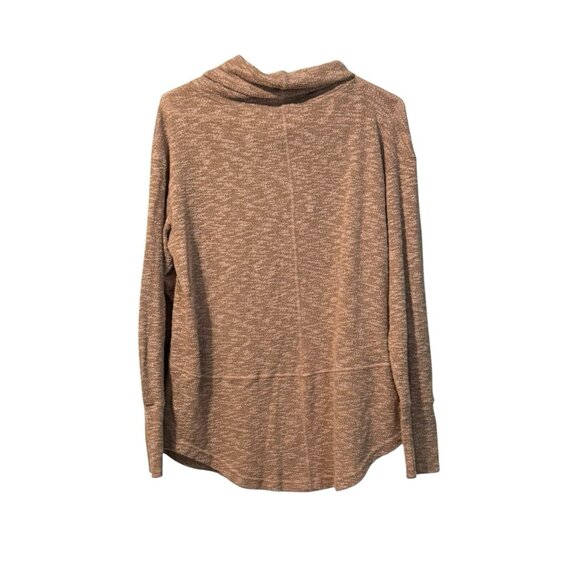 prAna Sweater Women Size Small Drawstring Long Sleeve Cowl Neck Coral Brown Soft - Picture 2 of 11